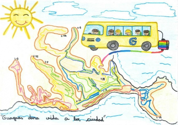 Guaguas Municipales galardona a nueve escolares por su visión artística y sostenible del transporte público en el Concurso de Dibujo