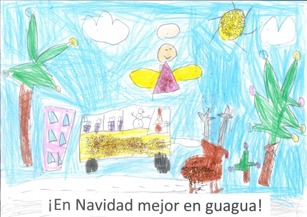Guaguas Municipales premia a nueve escolares por su visión navideña del transporte público en la cuarta edición del Concurso Infantil de Dibujo  